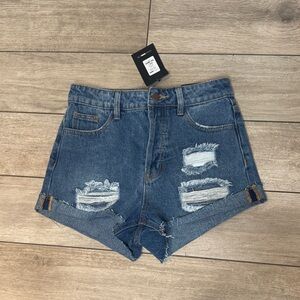 NWT Fashionova Size 1 Denim Distressed Women Shorts